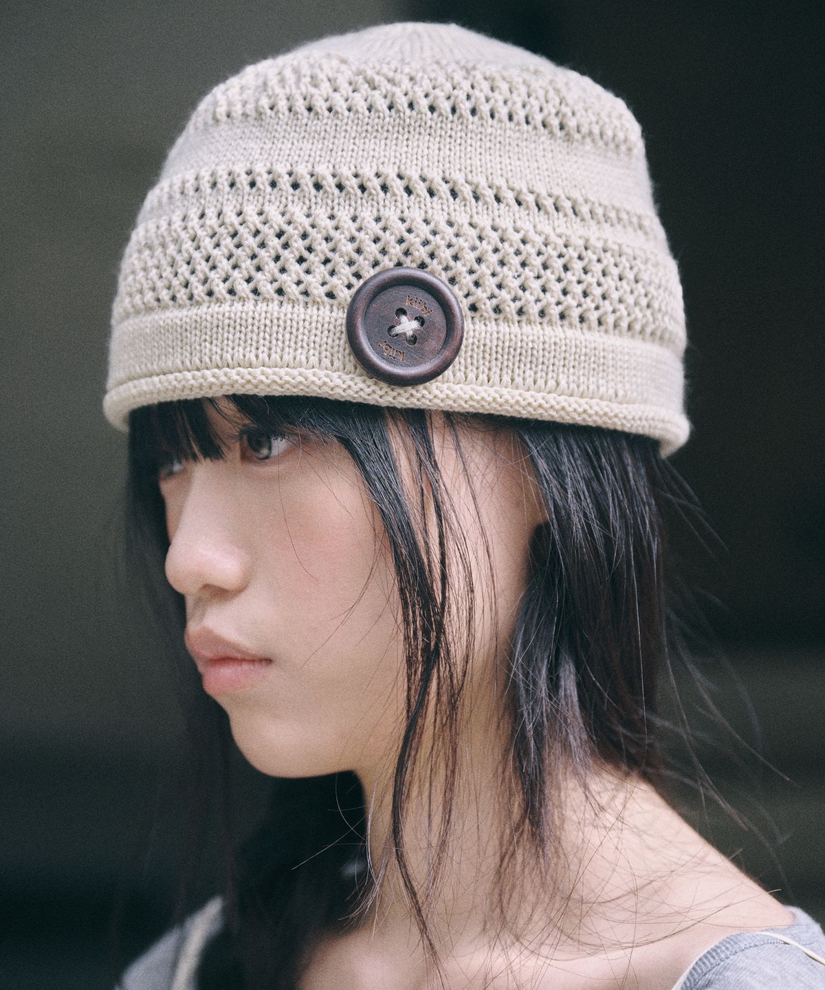 키이비(KIIBI) knit button beanie oatmeal