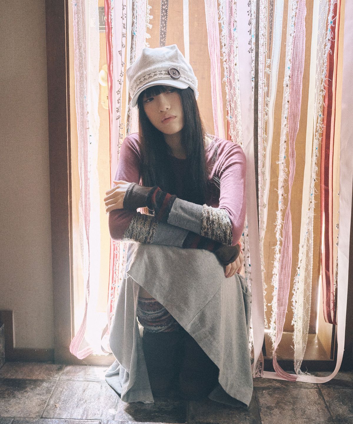 키이비(KIIBI) hippie button cap grey