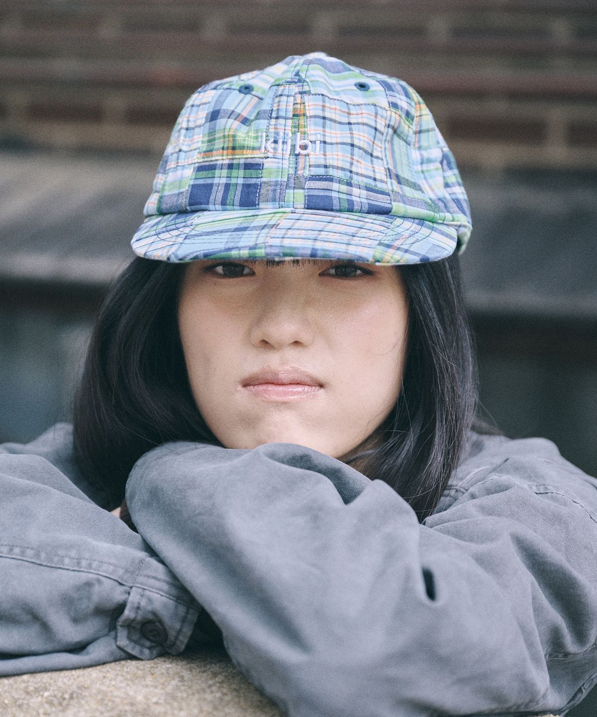키이비(KIIBI) vintage patchwork cap blue