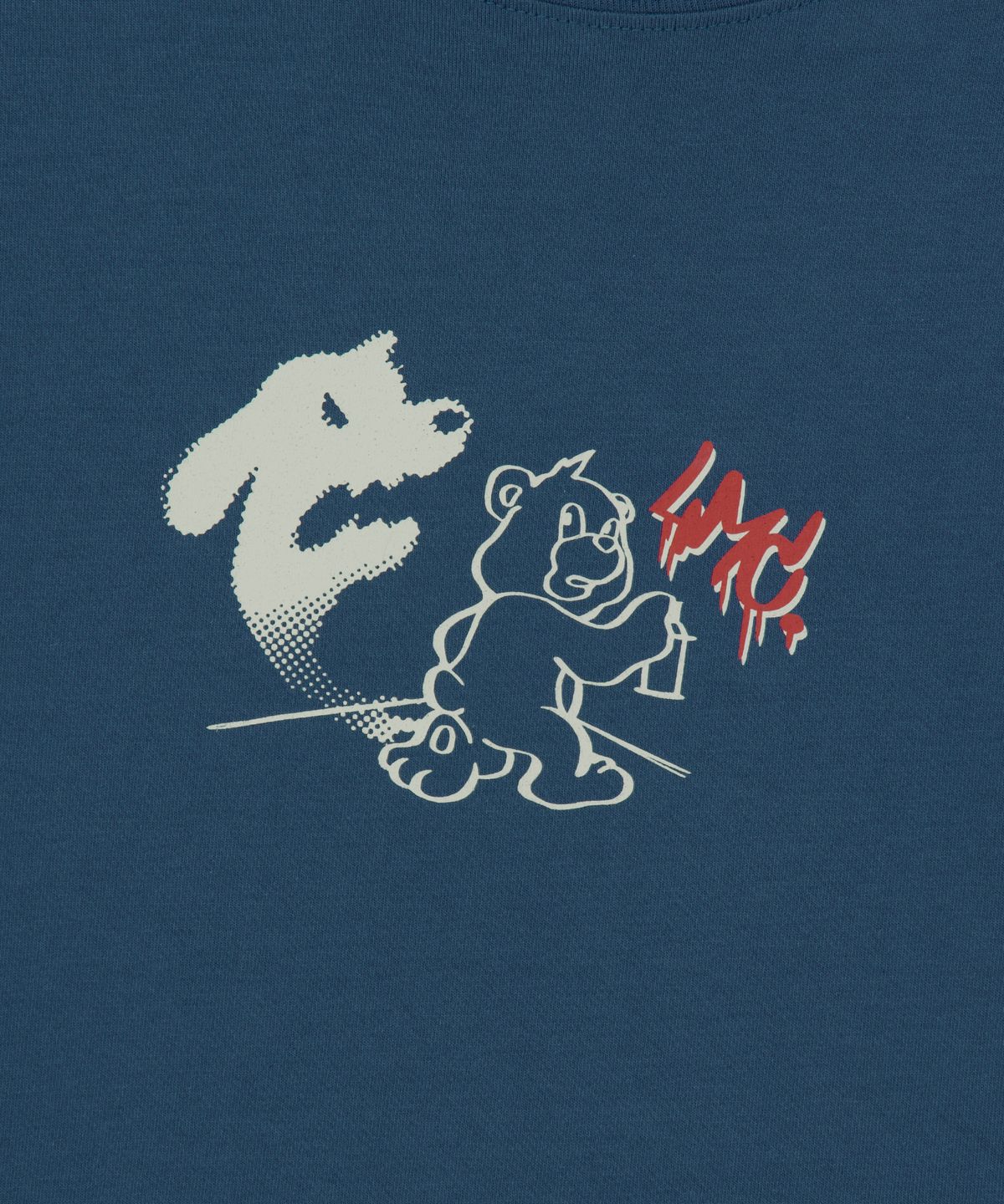 엘엠씨(LMC) SKETCH BEAR LONG SLV TEE  vintage blue