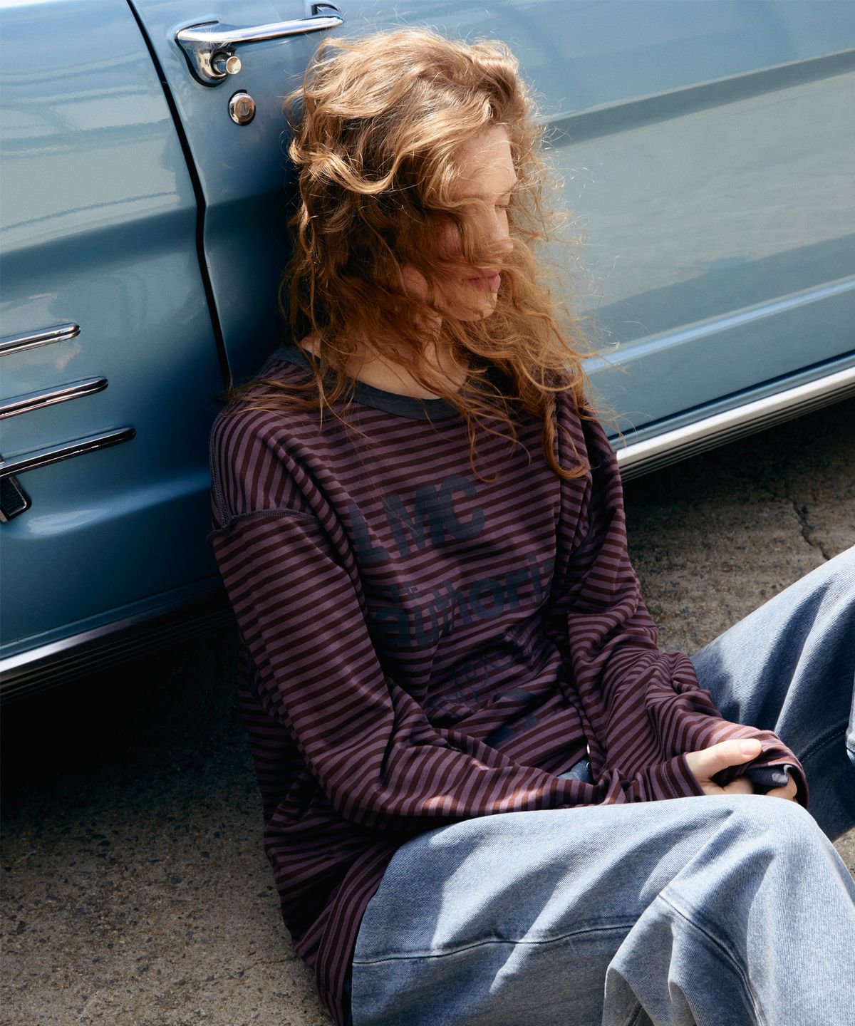 엘엠씨(LMC) REVERSIBLE STRIPE LONG SLV TEE beige