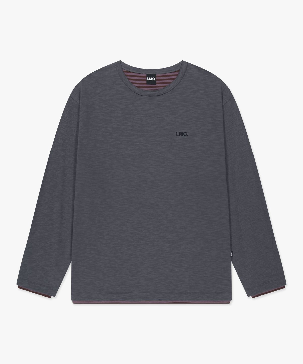 엘엠씨(LMC) REVERSIBLE STRIPE LONG SLV TEE charcoal