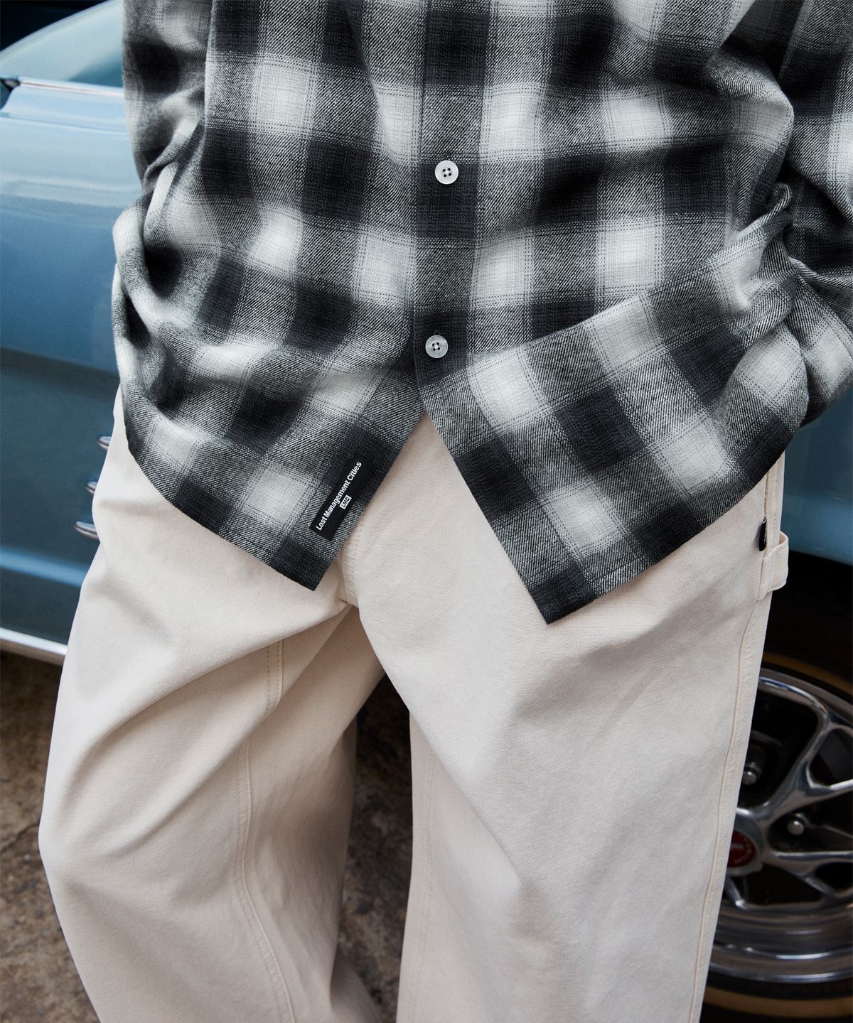 엘엠씨(LMC) LABEL POINT FLANNEL CHECK SHIRT black