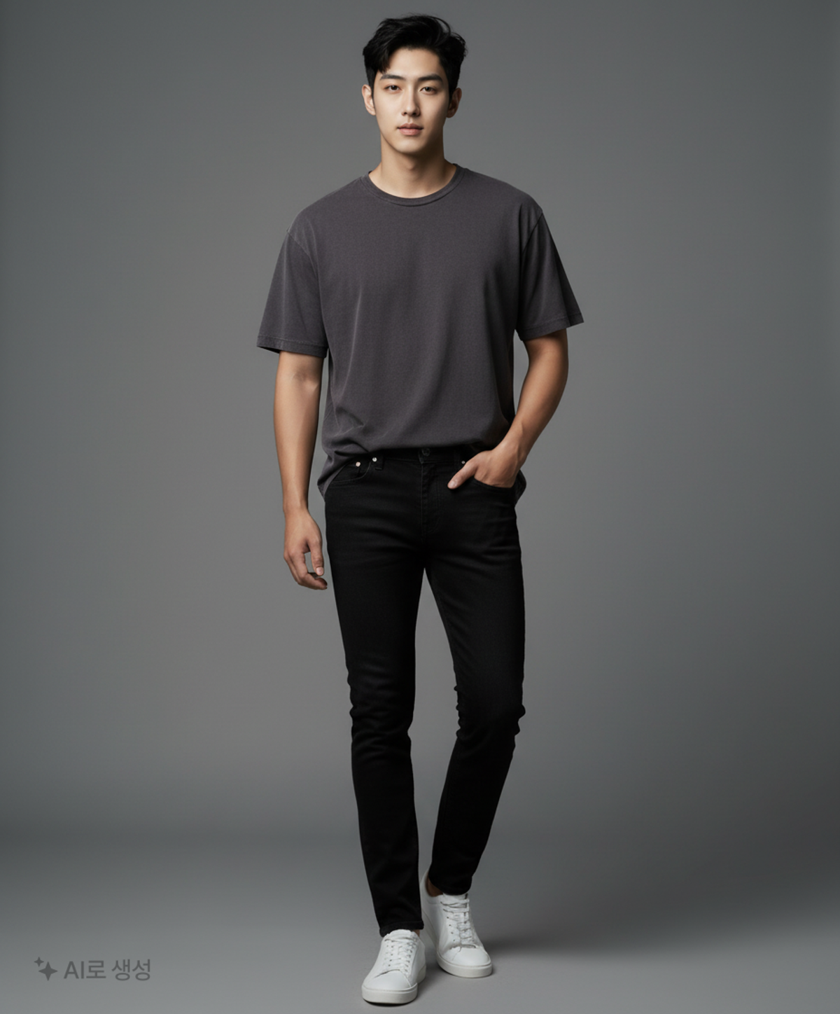무신사 스탠다드(MUSINSA STANDARD) 릴렉스 핏 크루 넥 티셔츠 [블랙] M