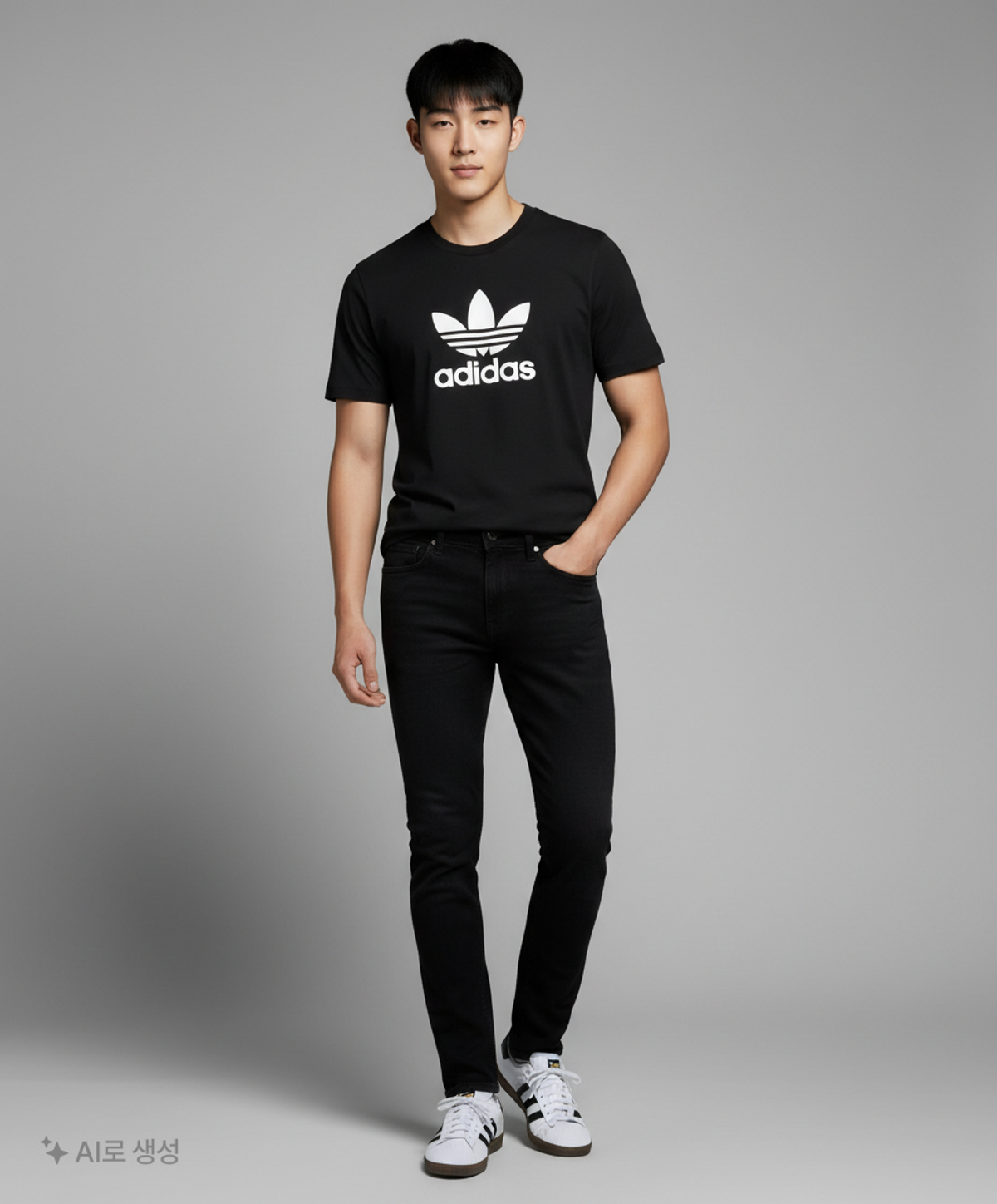 아디다스(ADIDAS) 아디컬러 프리미엄 티셔츠 - 블랙 / FM9921 XXL