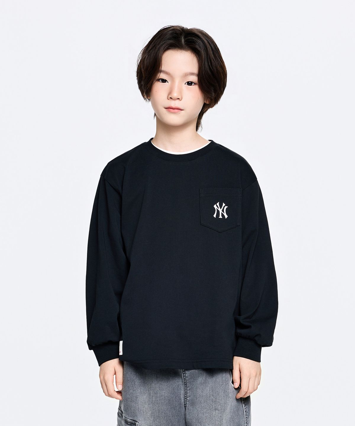 엠엘비 키즈(MLB KIDS) 스포티브 베이직 포켓 티셔츠 NY (Black)