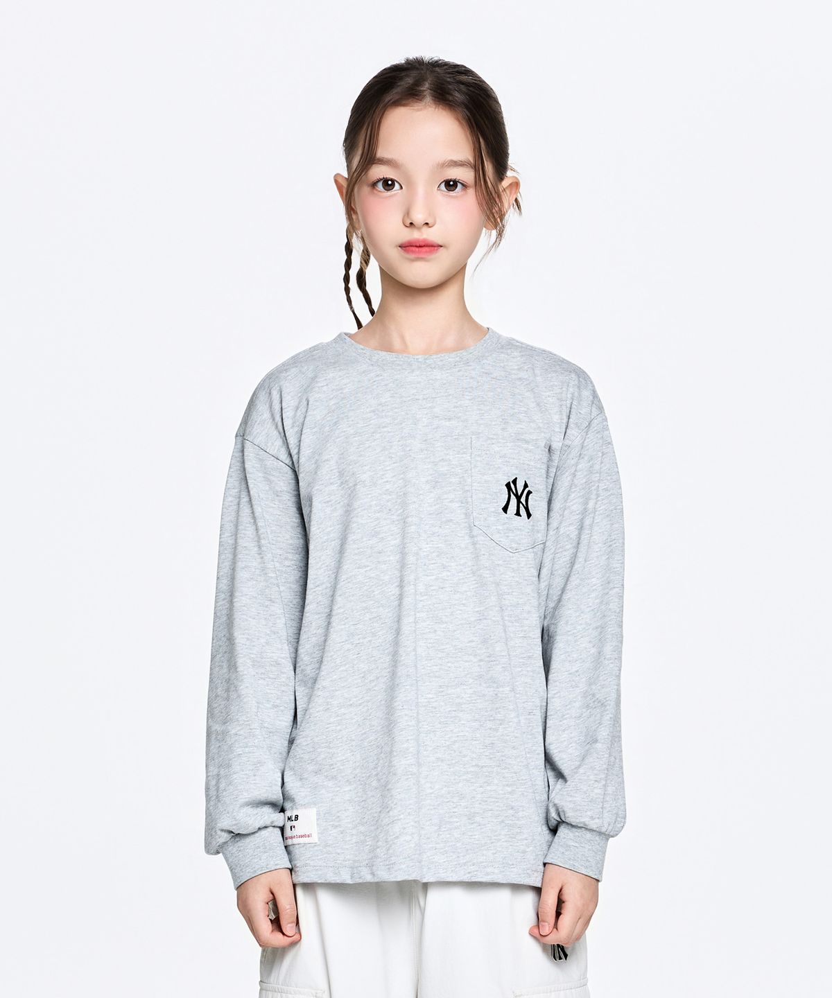 엠엘비 키즈(MLB KIDS) 스포티브 베이직 포켓 티셔츠 NY (Melange Grey)