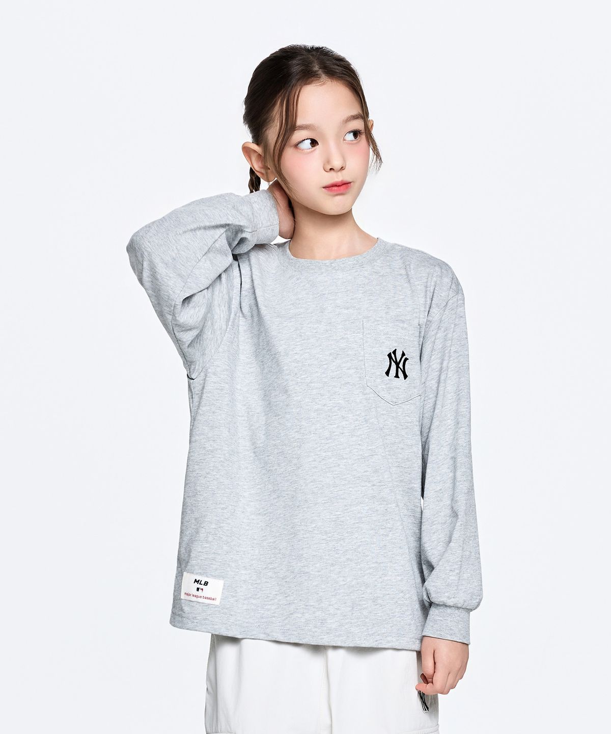 엠엘비 키즈(MLB KIDS) 스포티브 베이직 포켓 티셔츠 NY (Melange Grey)