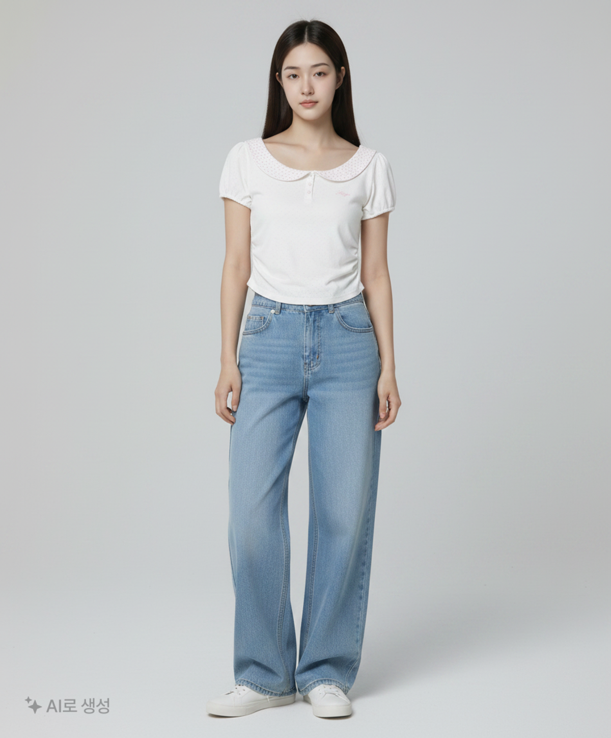 일리고(ILLIGO) 프티 퍼프 카라 티 화이트 FREE
