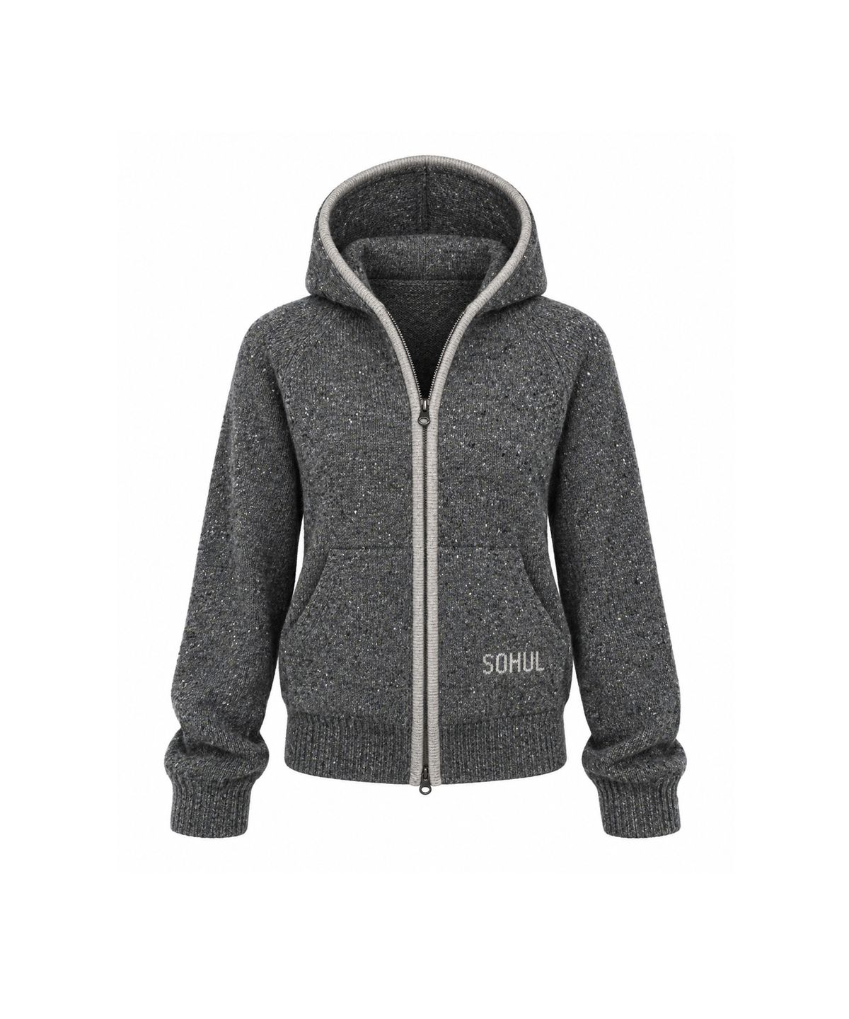 소흘(SOHUL) Blend Knit Zip up (차콜)