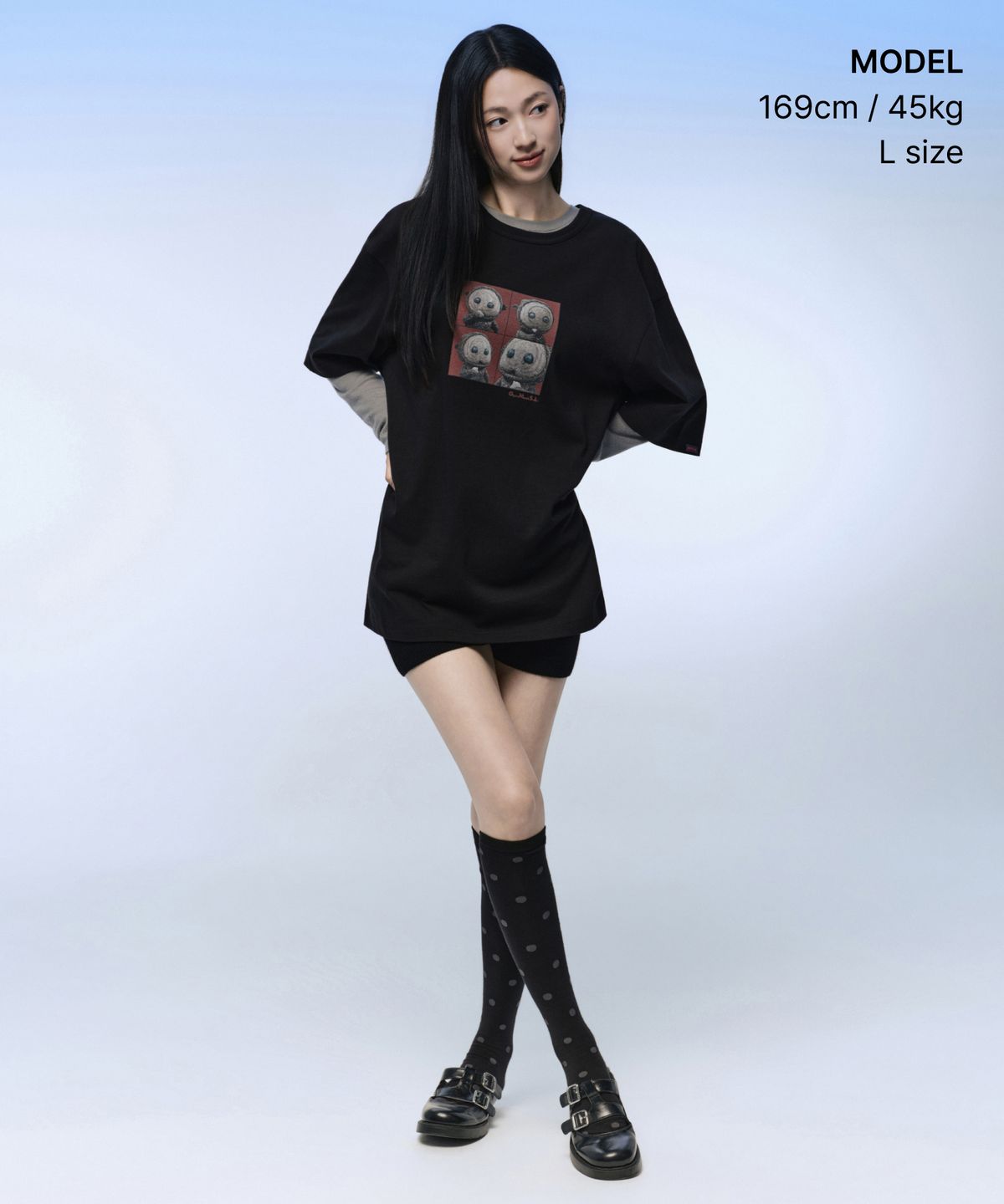 무신사 스탠다드(MUSINSA STANDARD) [동궁 컬래버] 꺼먹살이 티셔츠 2 [블랙]