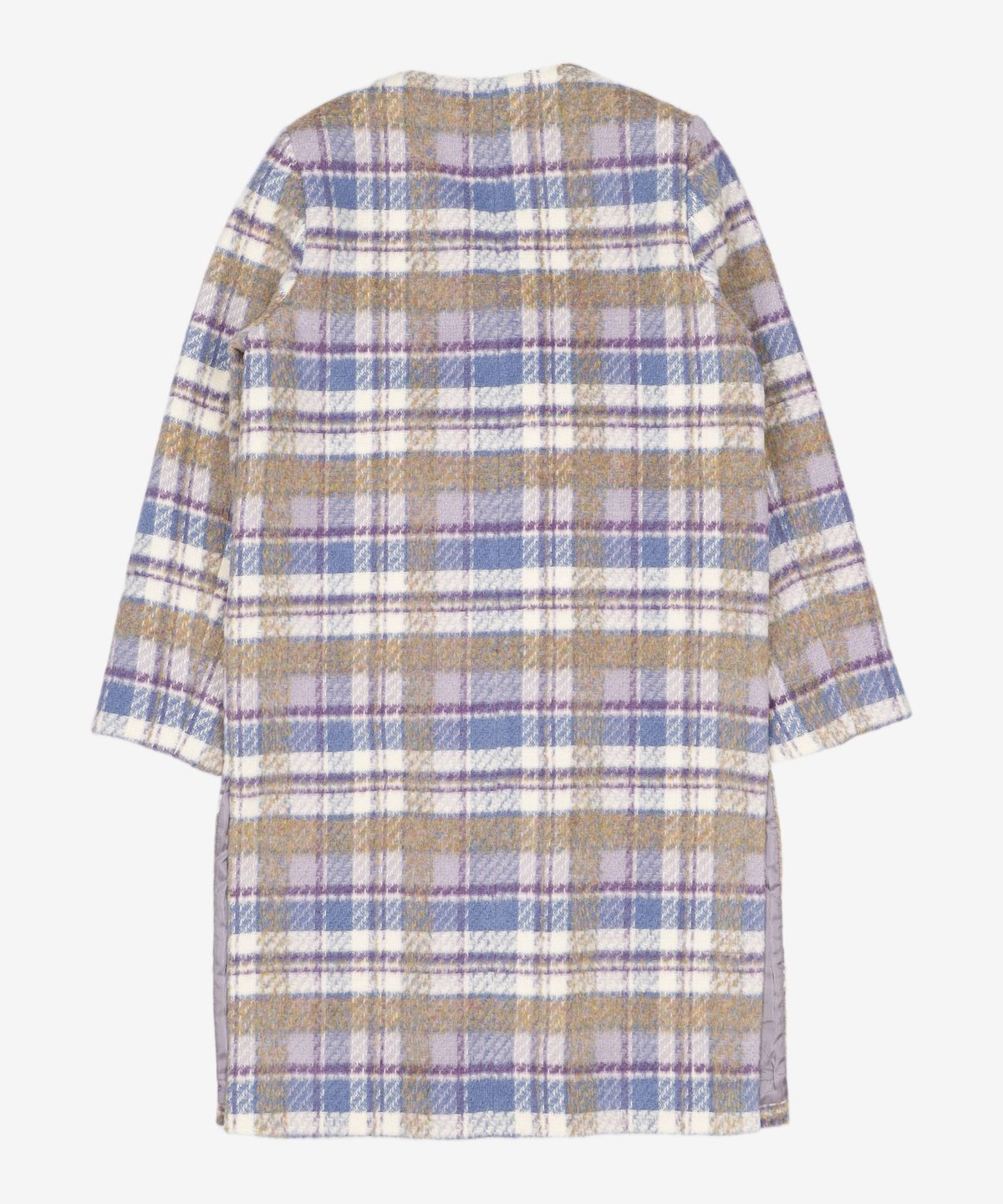 제로스트릿(ZEROSTREET) V-NECK SIDE SLIT CHECK COAT / PURPLE S