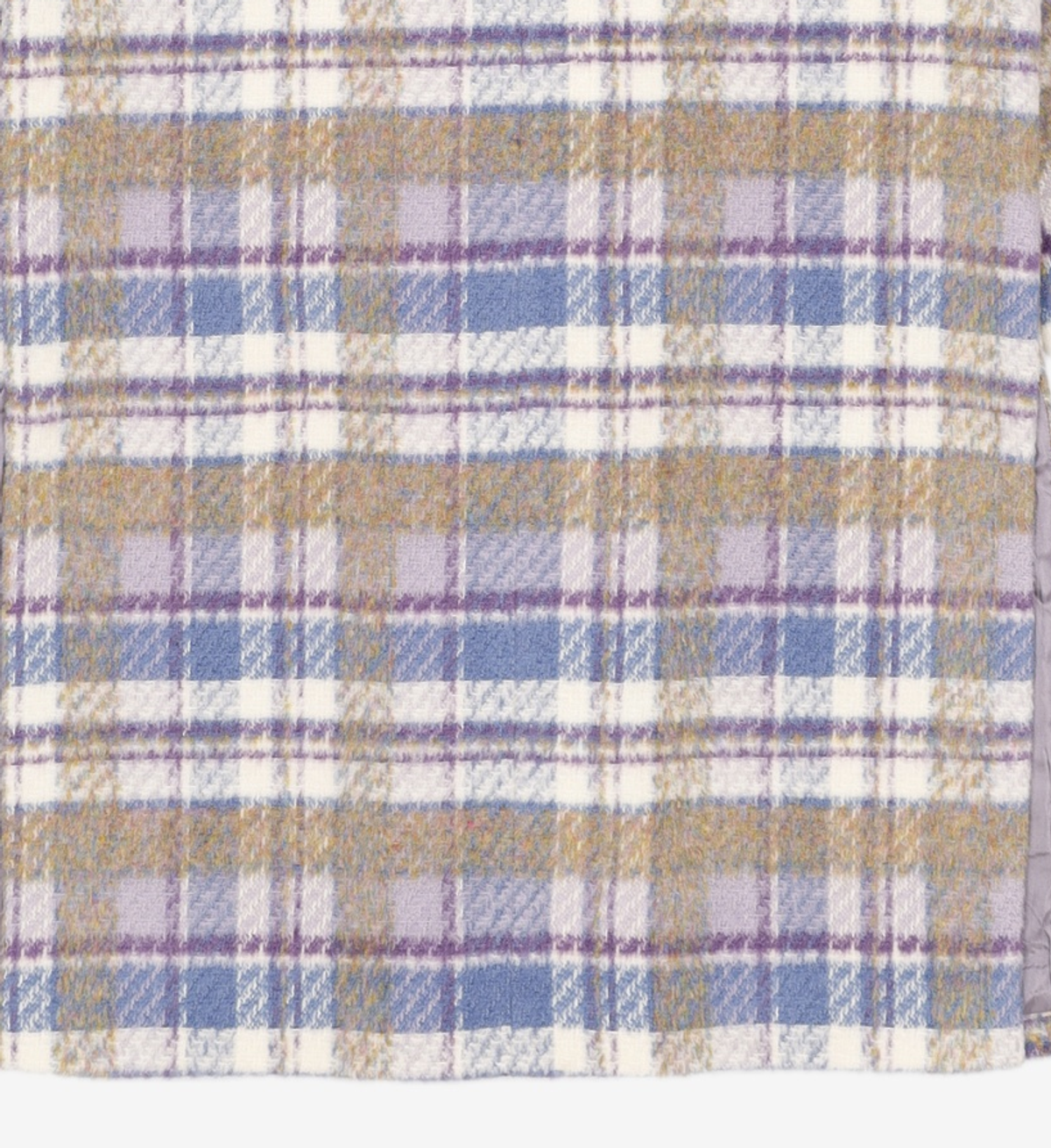 제로스트릿(ZEROSTREET) V-NECK SIDE SLIT CHECK COAT / PURPLE S
