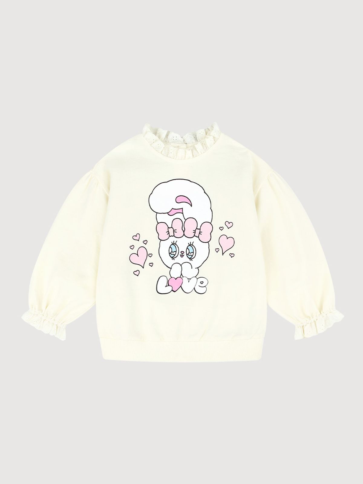 밀크마일(MILKMILE) 에스더버니 쁘띠레이스블랑티셔츠