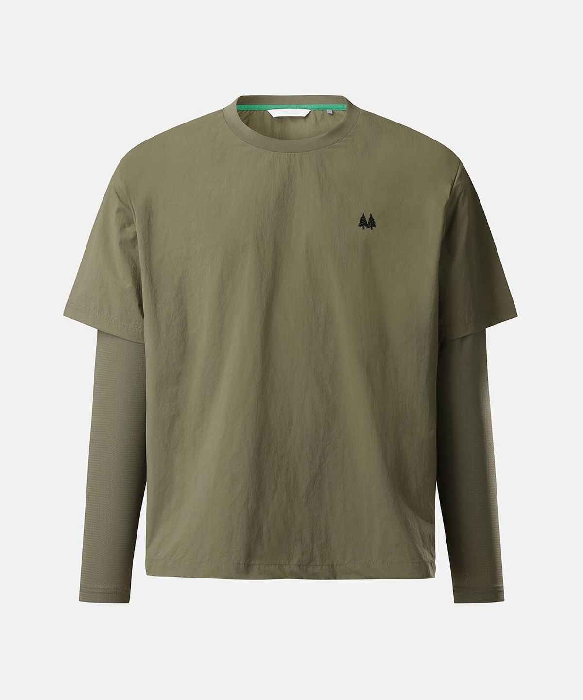 코오롱스포츠(KOLON SPORT) 남성 우븐 레이어드 티셔츠 TLTBA26401KHA