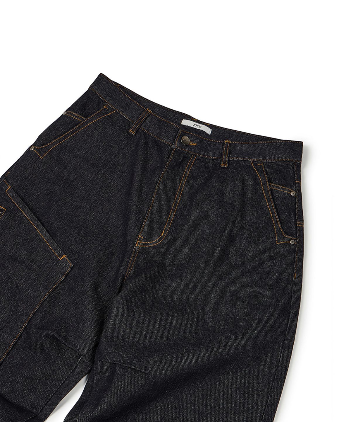 이티씨이(ETCE) SIDE POCKET CURVED DENIM (BLUE)