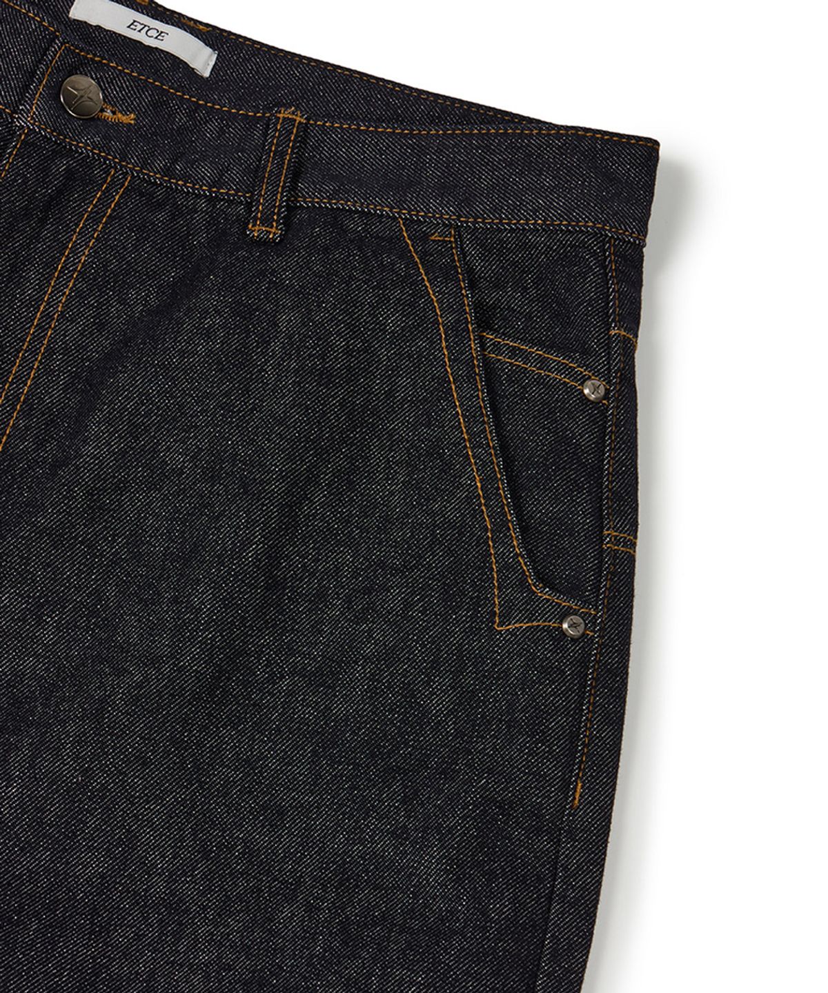 이티씨이(ETCE) SIDE POCKET CURVED DENIM (BLUE)