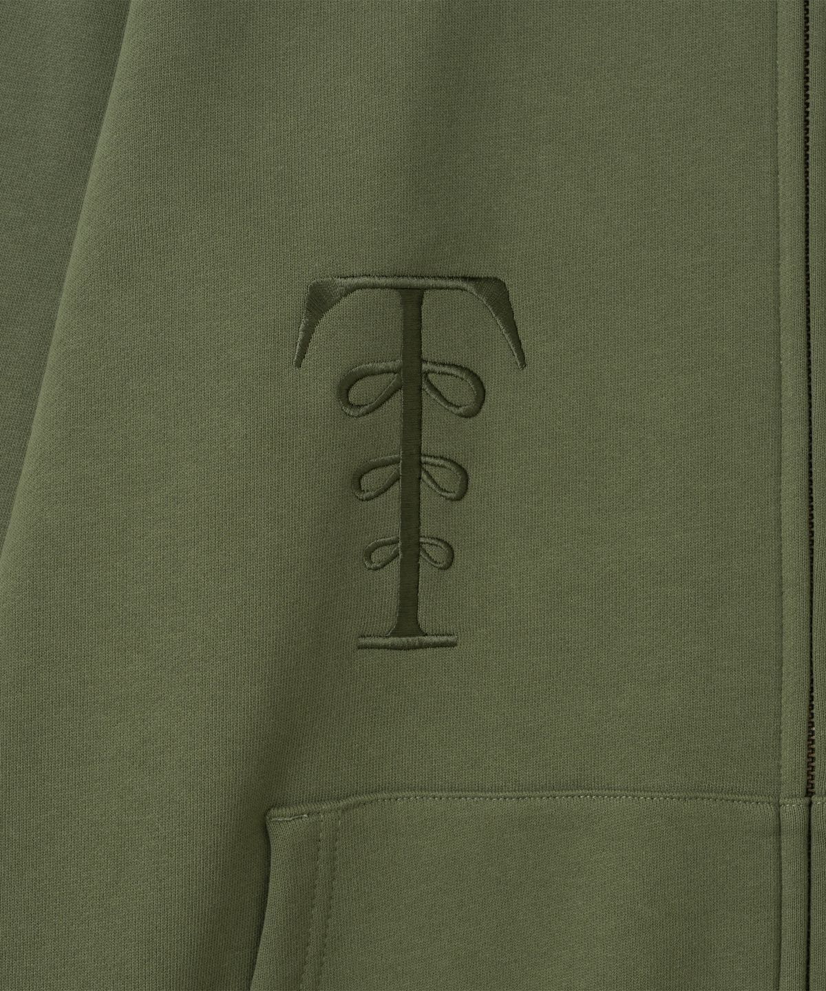 더콜디스트모먼트(THE COLDEST MOMENT) TCM boheme hooded zip-up (dark olive)