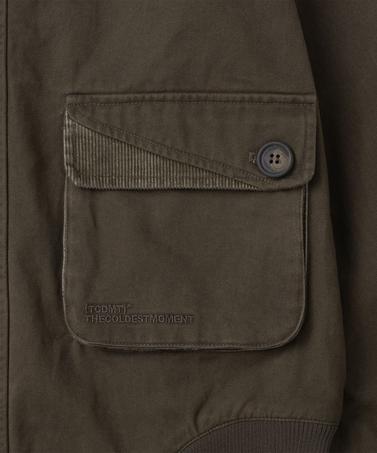 더콜디스트모먼트(THE COLDEST MOMENT) TCM color block washed bomber jacket (khaki brown)