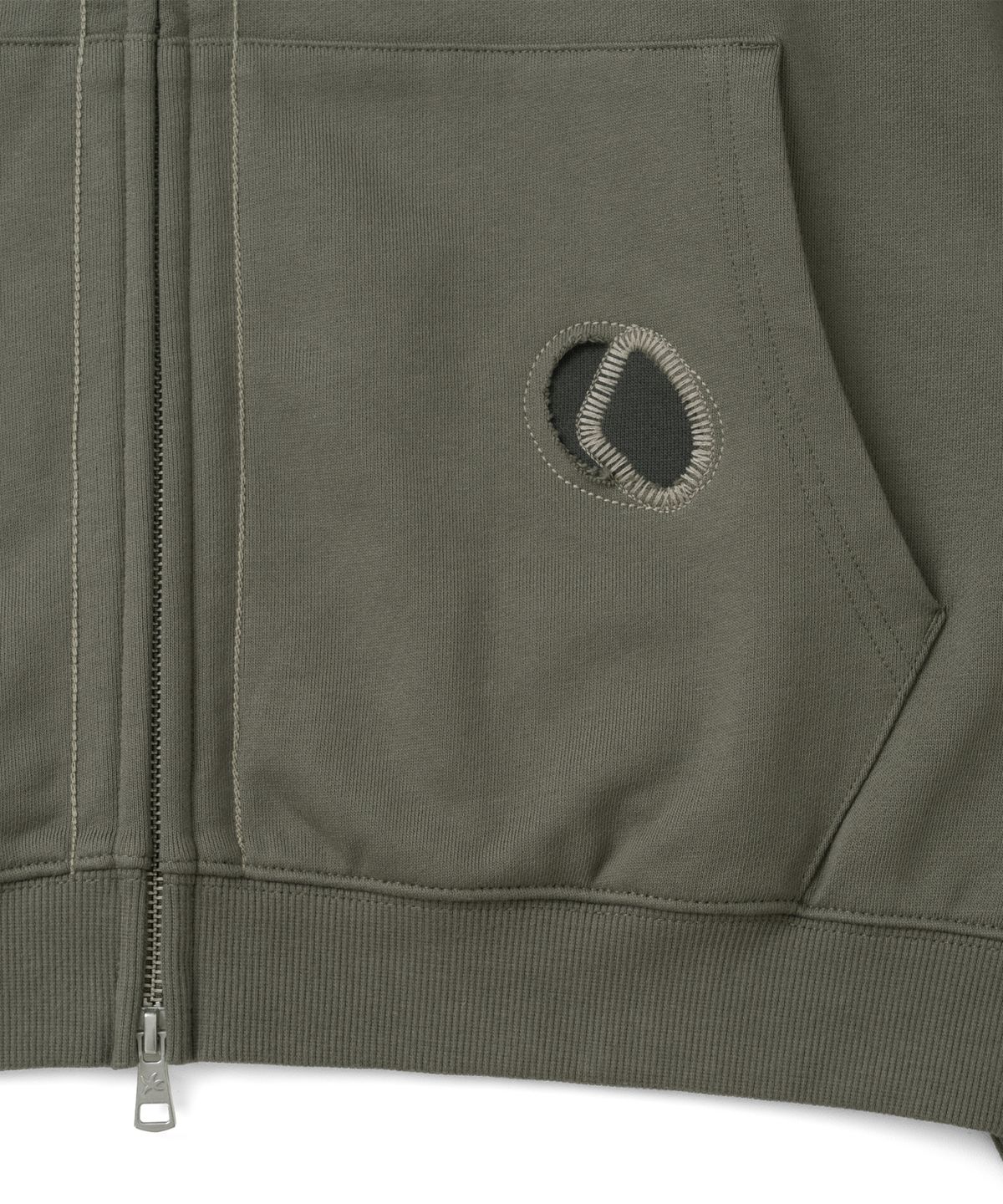 더콜디스트모먼트(THE COLDEST MOMENT) TCM poppy hooded zip-up (khaki brown)