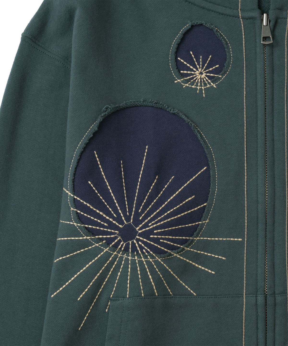 더콜디스트모먼트(THE COLDEST MOMENT) TCM poppy hooded zip-up (blue green)