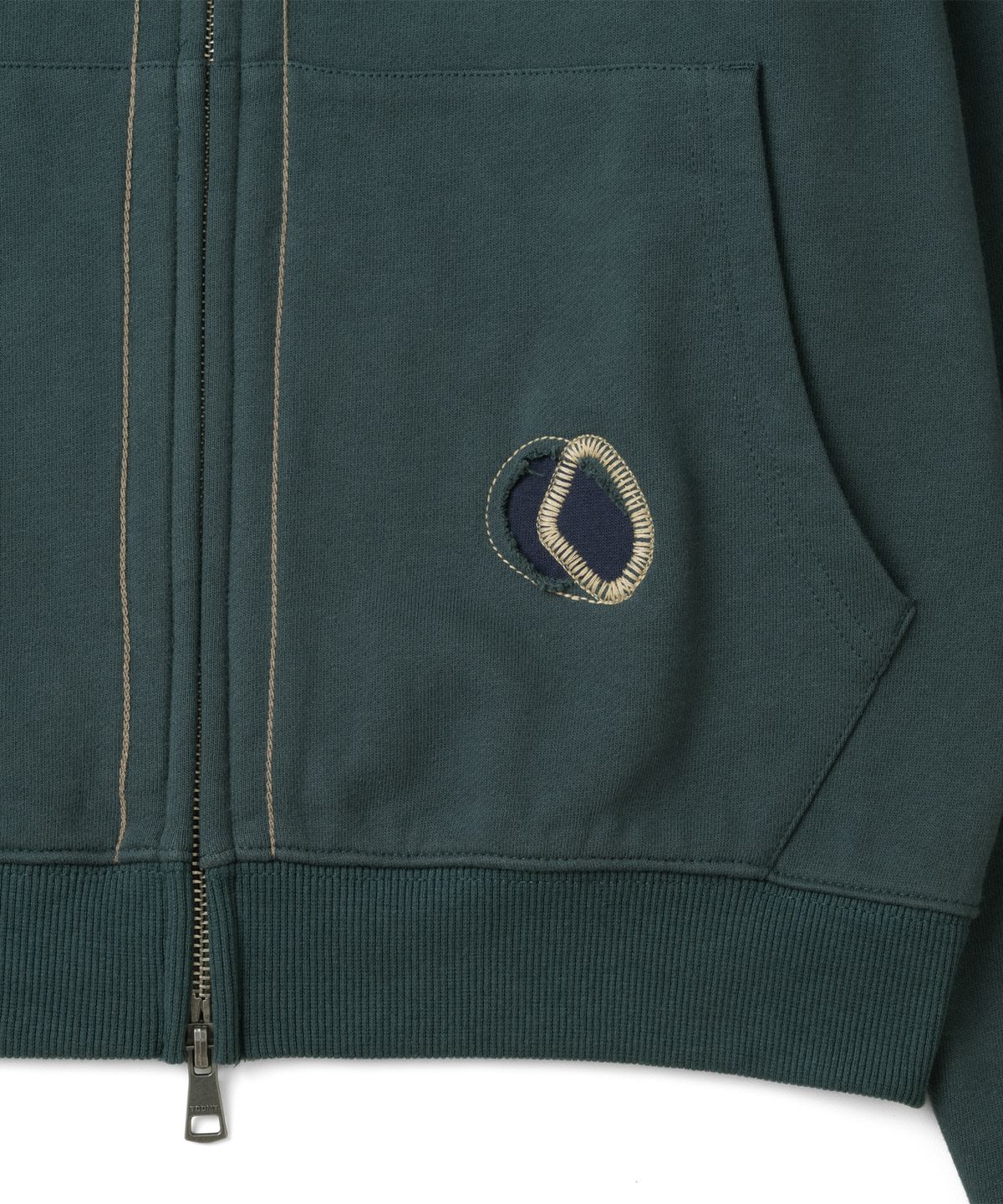 더콜디스트모먼트(THE COLDEST MOMENT) TCM poppy hooded zip-up (blue green)