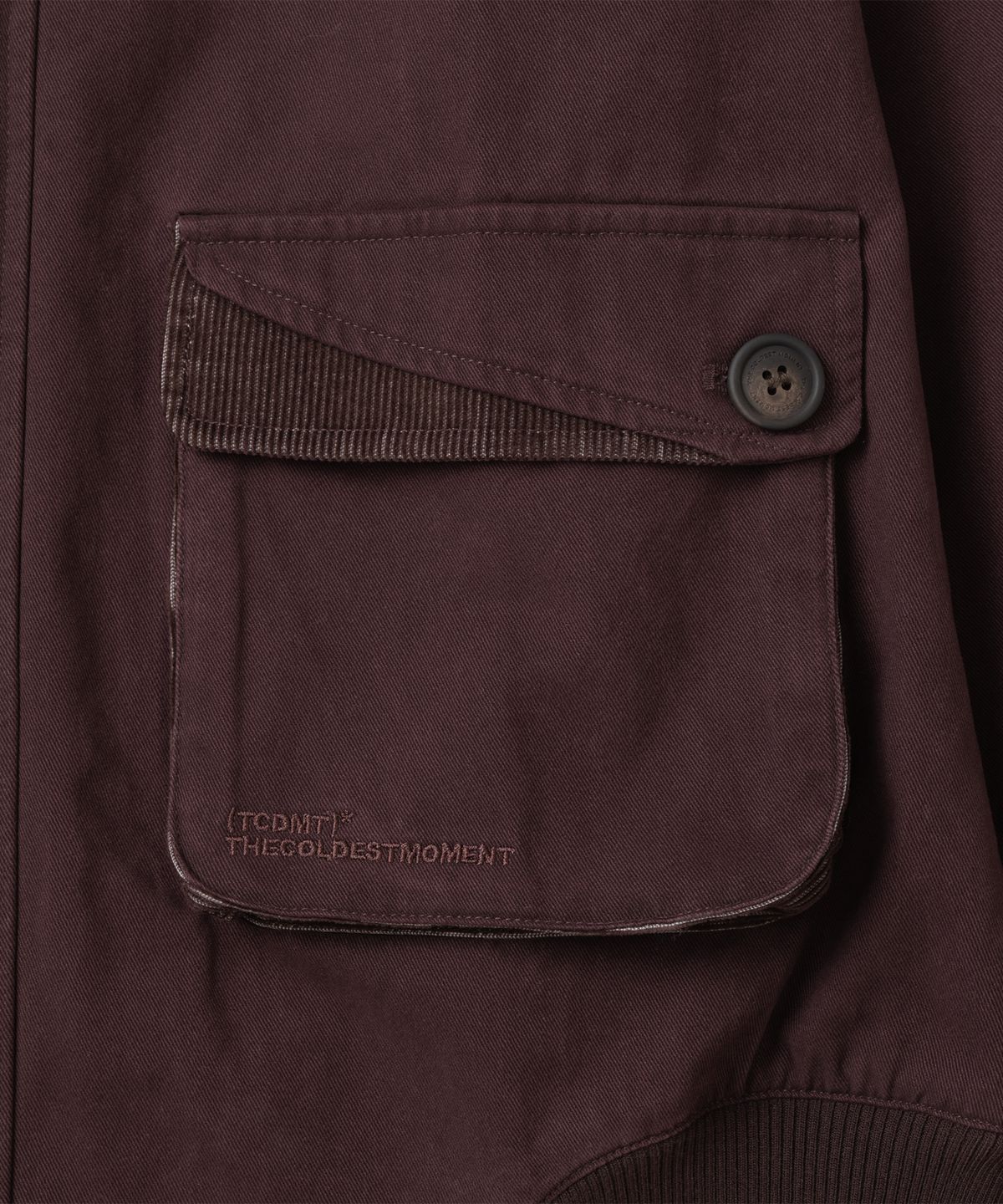 더콜디스트모먼트(THE COLDEST MOMENT) TCM color block washed bomber jacket (burgundy)