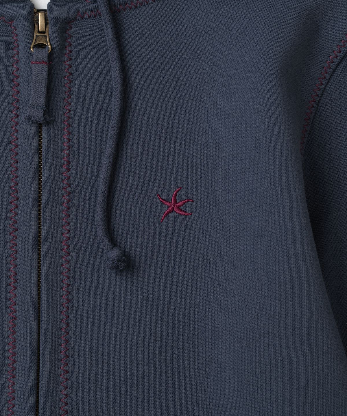 더콜디스트모먼트(THE COLDEST MOMENT) TCM zigzag stitch hooded zip-up (navy)