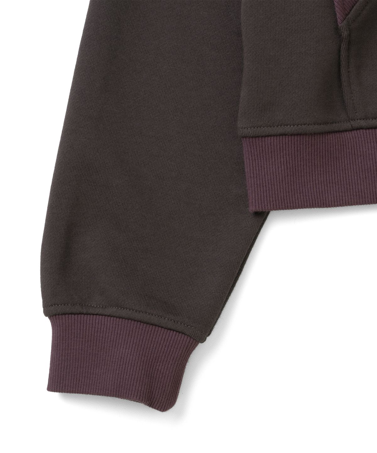 더콜디스트모먼트(THE COLDEST MOMENT) TCM colorblock hooded zip-up (dark brown)