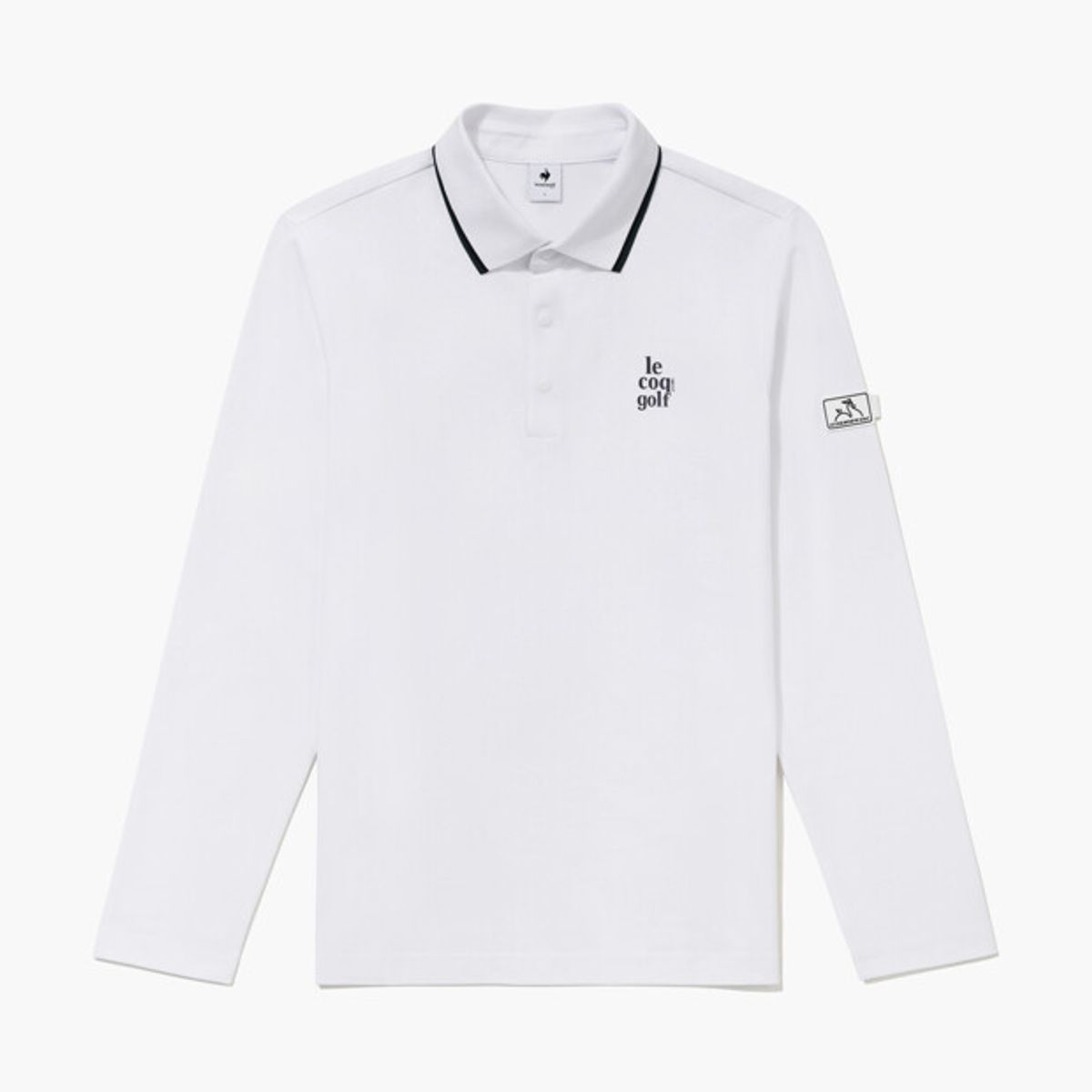 르꼬끄 골프(LECOQ GOLF) 남성 스트레치 카라 긴팔 티셔츠 _WHTE GR321MTL83