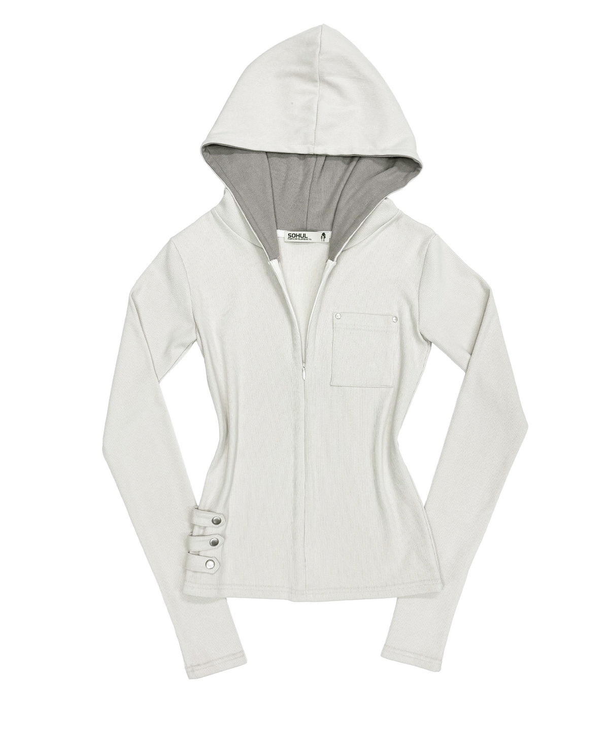소흘(SOHUL) Skin Belt Half Hood Zip (스킨 아이보리)