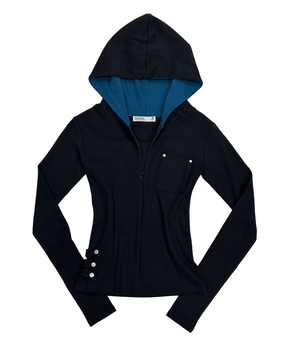 소흘(SOHUL) Skin Belt Half Hood Zip (블루 블랙)