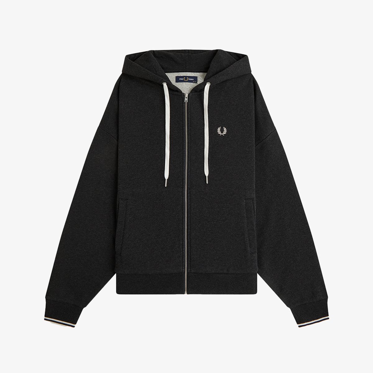 프레드페리(FRED PERRY) [Womens] 오버사이즈드 후드 집 스루 스웻셔츠 - 차콜말 AFPF2G33134-948