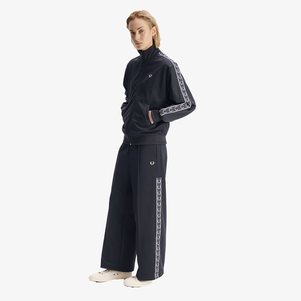 프레드페리(FRED PERRY) [Womens] 테잎 트랙 팬츠 - 네이비/화이트 AFPF2G33103-608