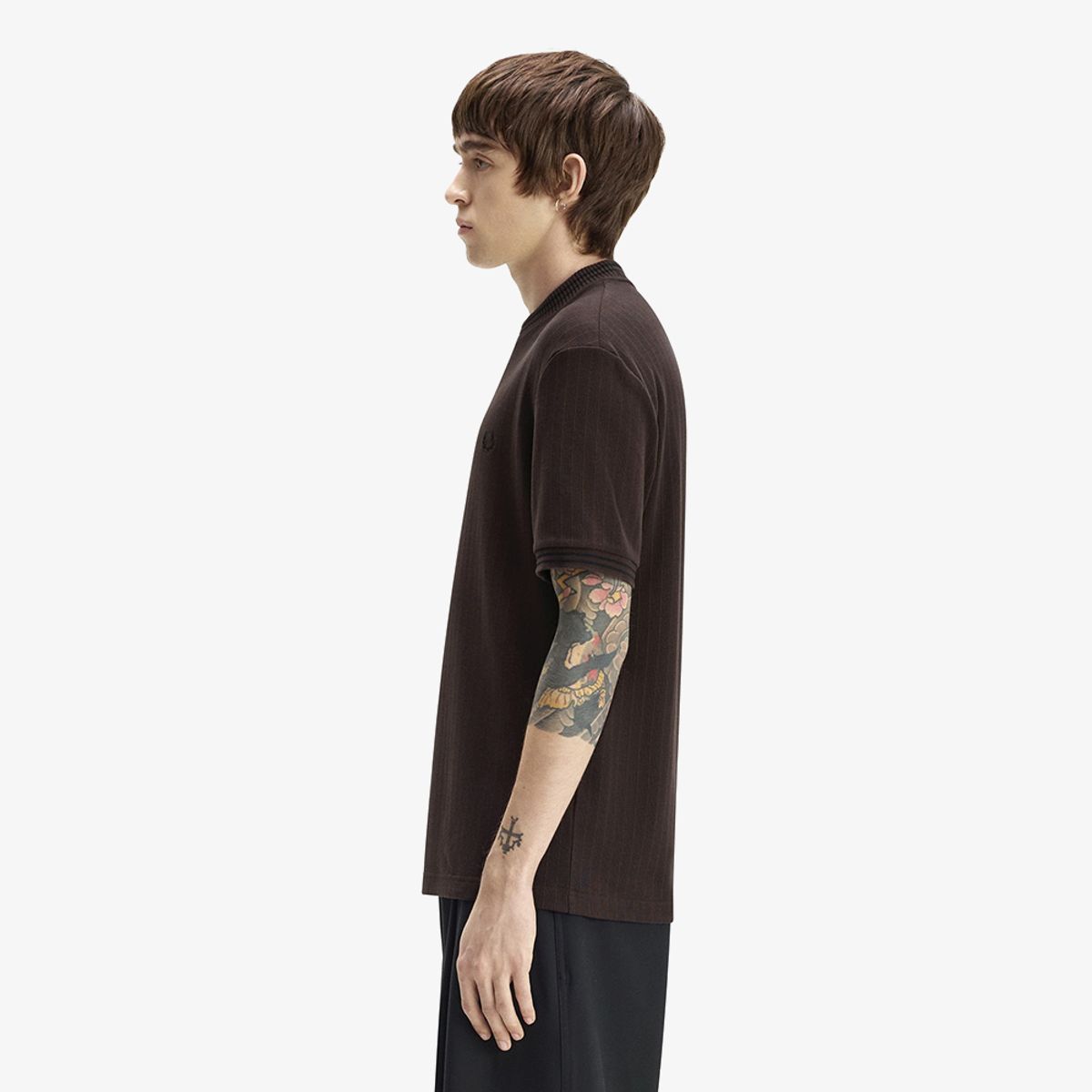 프레드페리(FRED PERRY) [Sharp] 립 저지 티셔츠 - 리치브라운 AFPM2G38679-33C