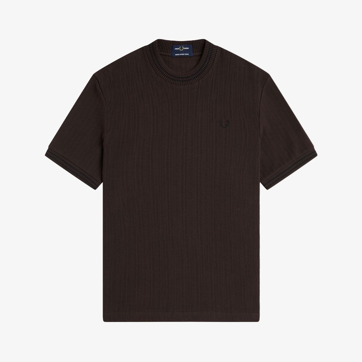 프레드페리(FRED PERRY) [Sharp] 립 저지 티셔츠 - 리치브라운 AFPM2G38679-33C