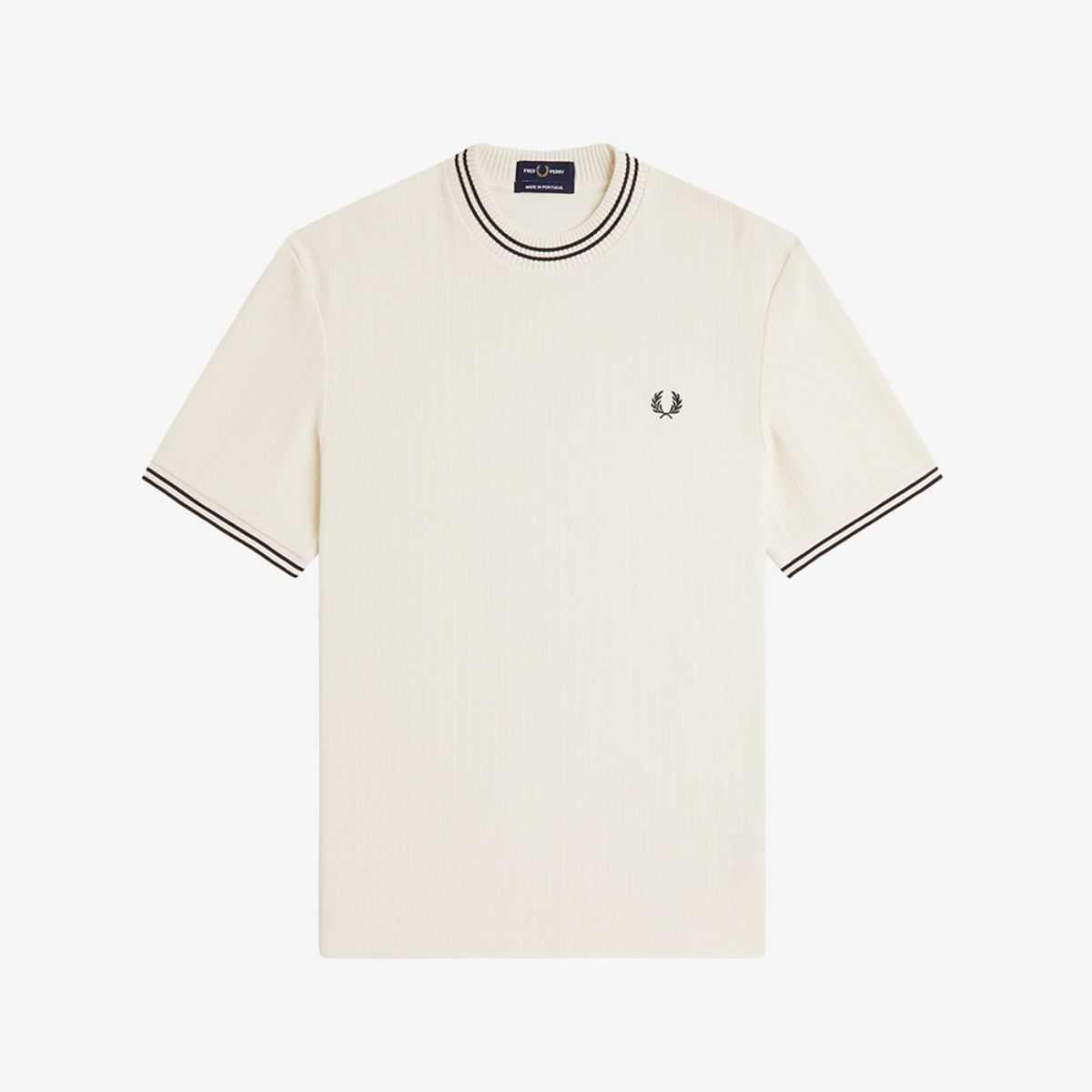 프레드페리(FRED PERRY) [Sharp] 립 저지 티셔츠 - 에크루 AFPM2G38679-170