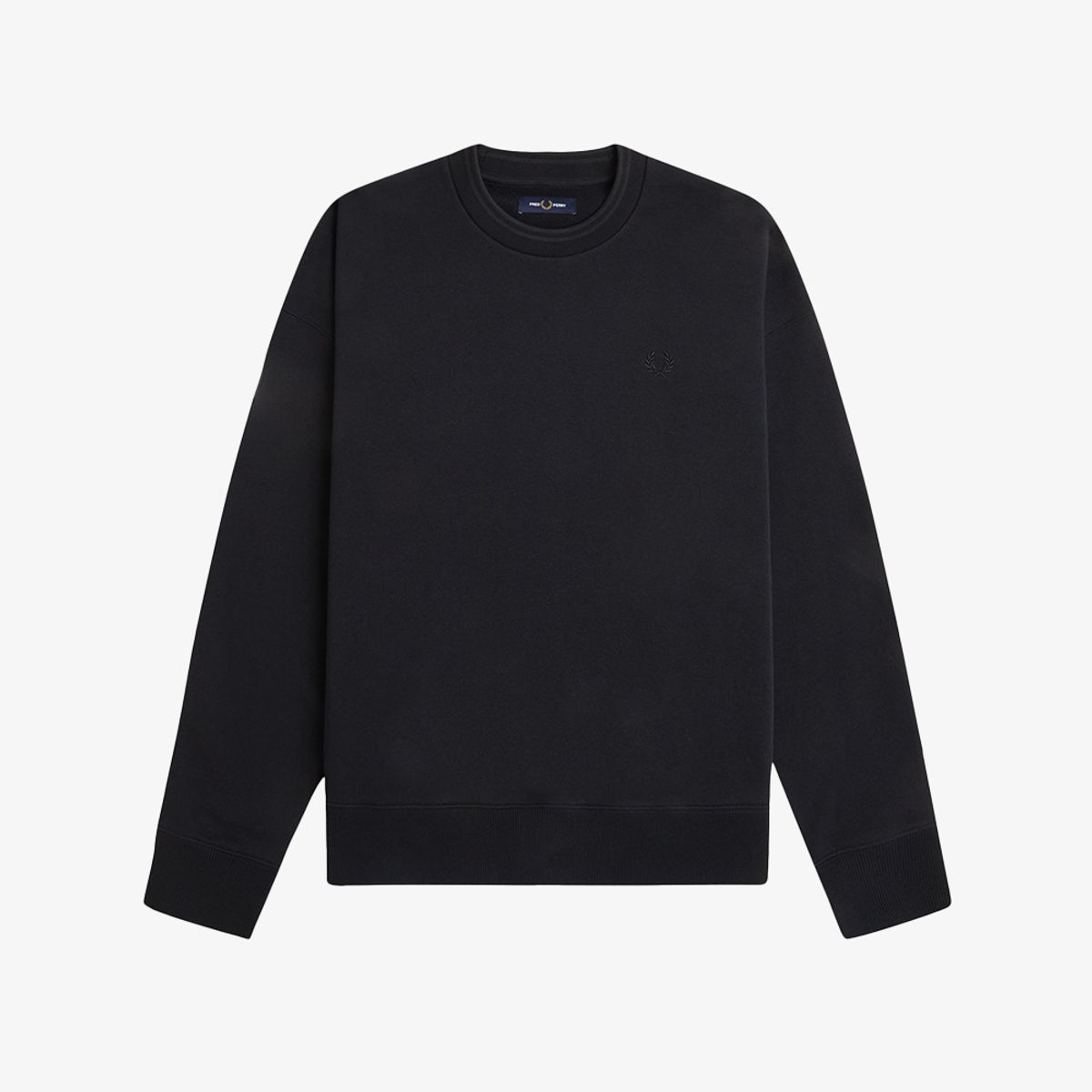 프레드페리(FRED PERRY) [Sport] 오버사이즈드 팁드 스웻셔츠 - 블랙 AFPM2G33497-102