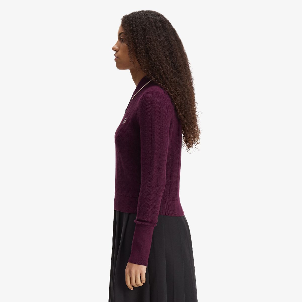 프레드페리(FRED PERRY) [Womens] 텍스쳐드 니트 셔츠 - 플럼 AFPF2G33126-37C