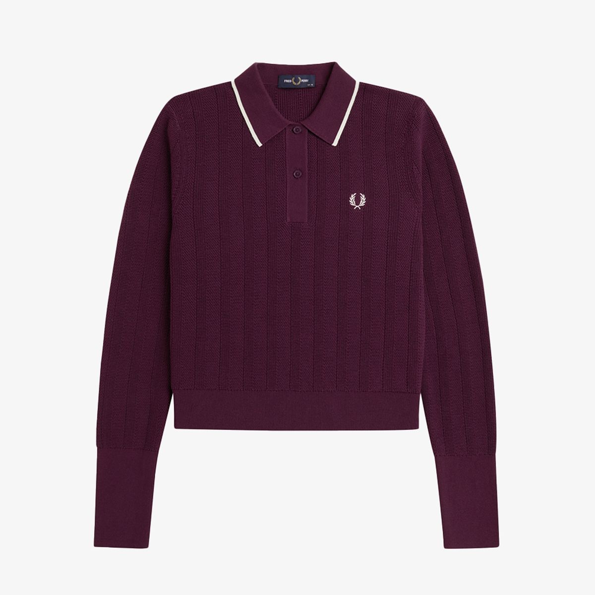 프레드페리(FRED PERRY) [Womens] 텍스쳐드 니트 셔츠 - 플럼 AFPF2G33126-37C