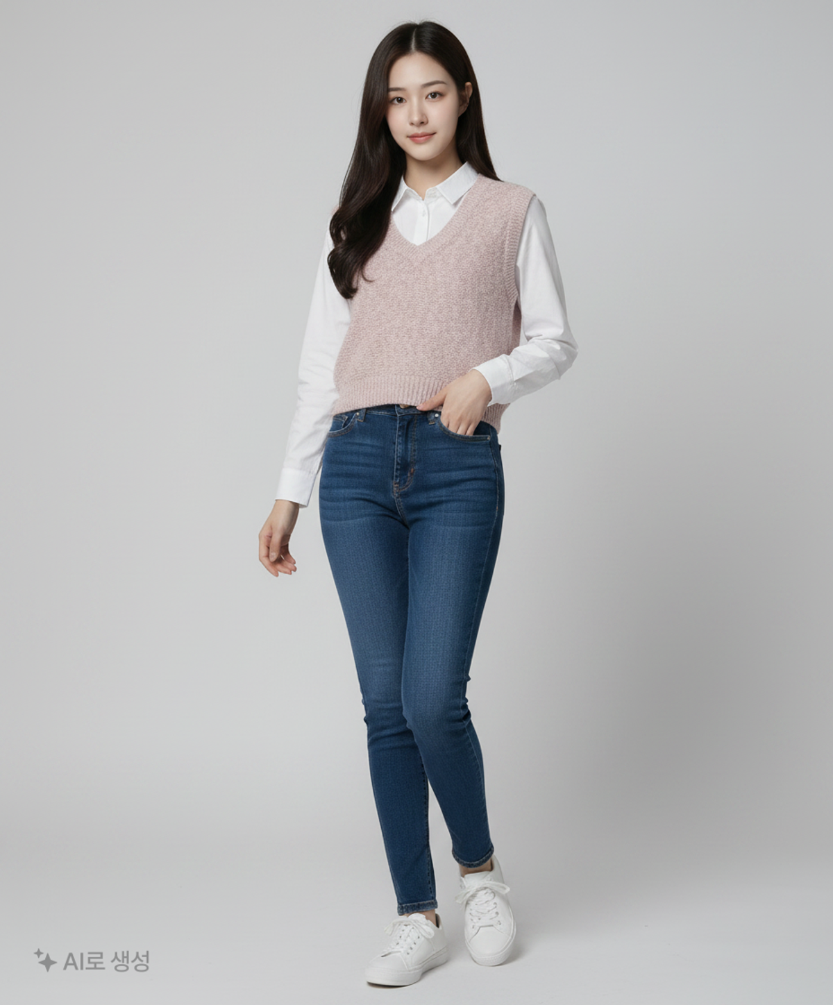 에트몽(ETMON) Color Blend Knit Vest  Pink FREE