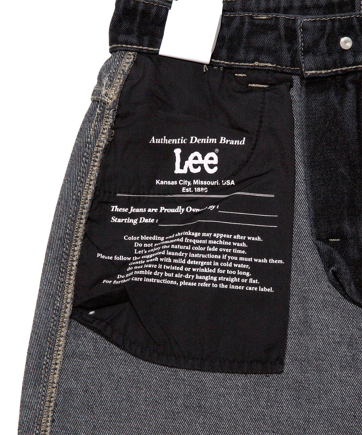 리(LEE) 우먼 데님 롱 스커트 다크그레이