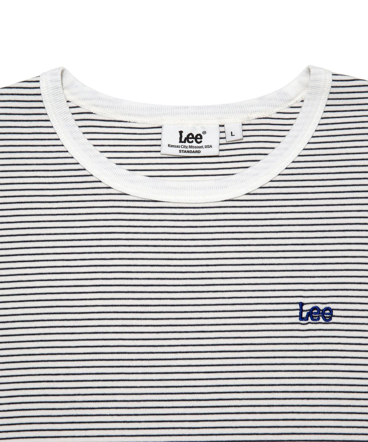 리(LEE) 베이직 스트라이프 긴팔 티셔츠 아이보리