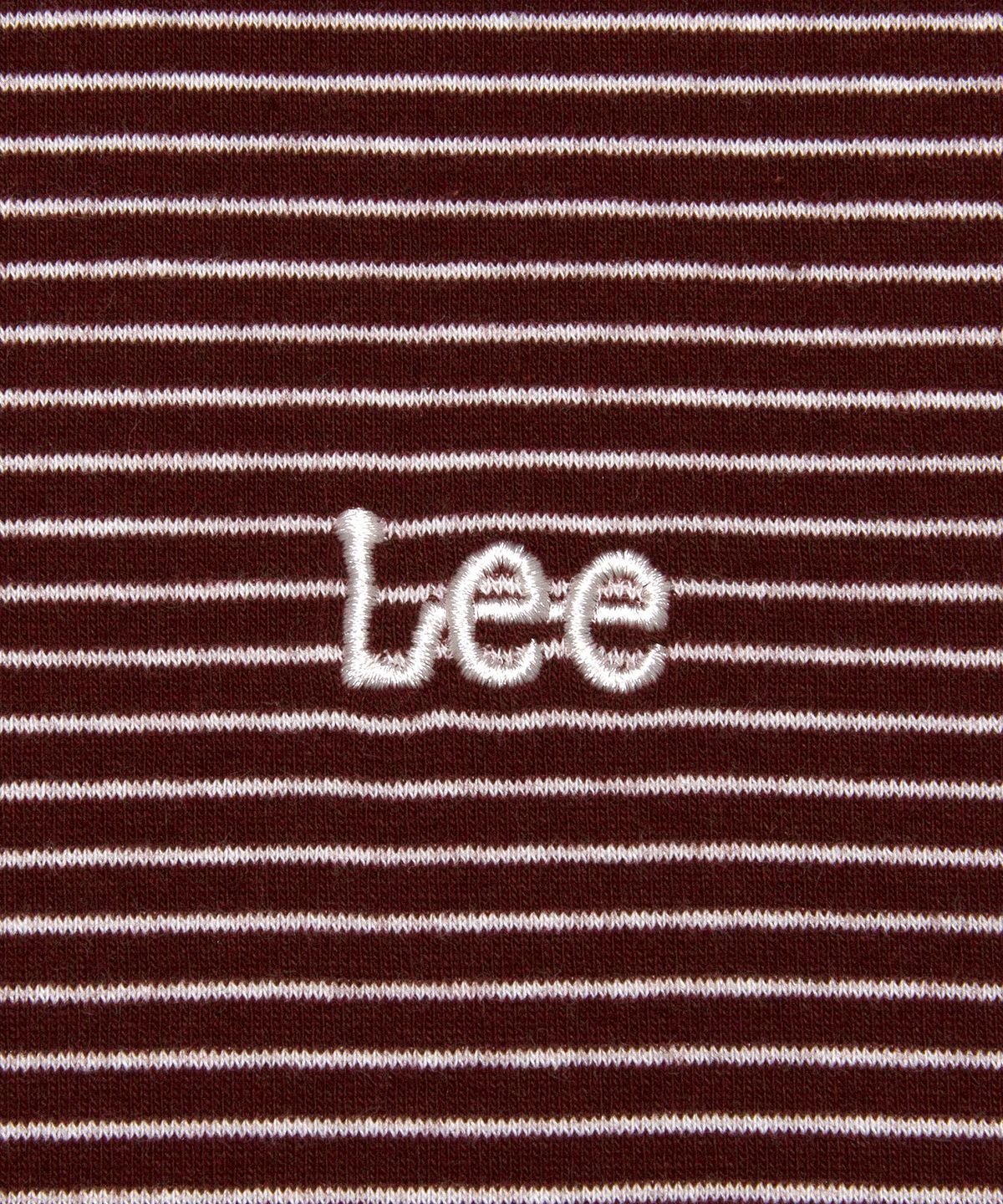 리(LEE) 베이직 스트라이프 긴팔 티셔츠 버건디