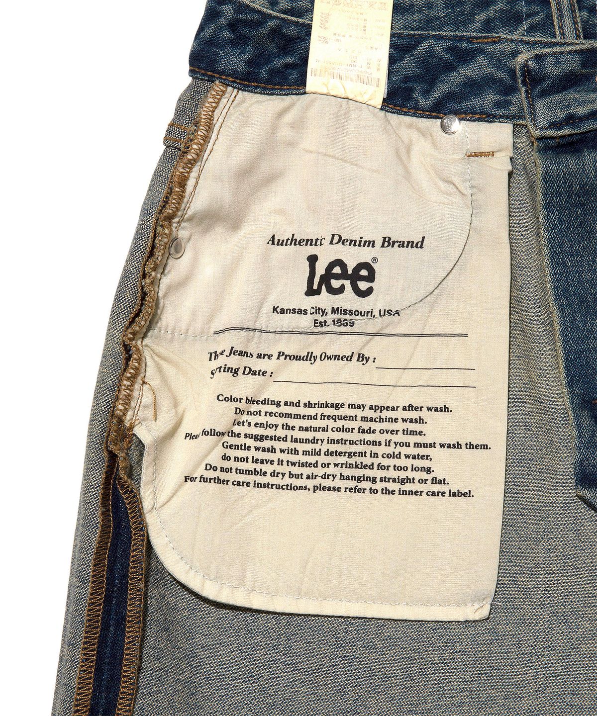 리(LEE) 우먼 오버사이즈드핏 워싱 데님 팬츠 인디고 미듐