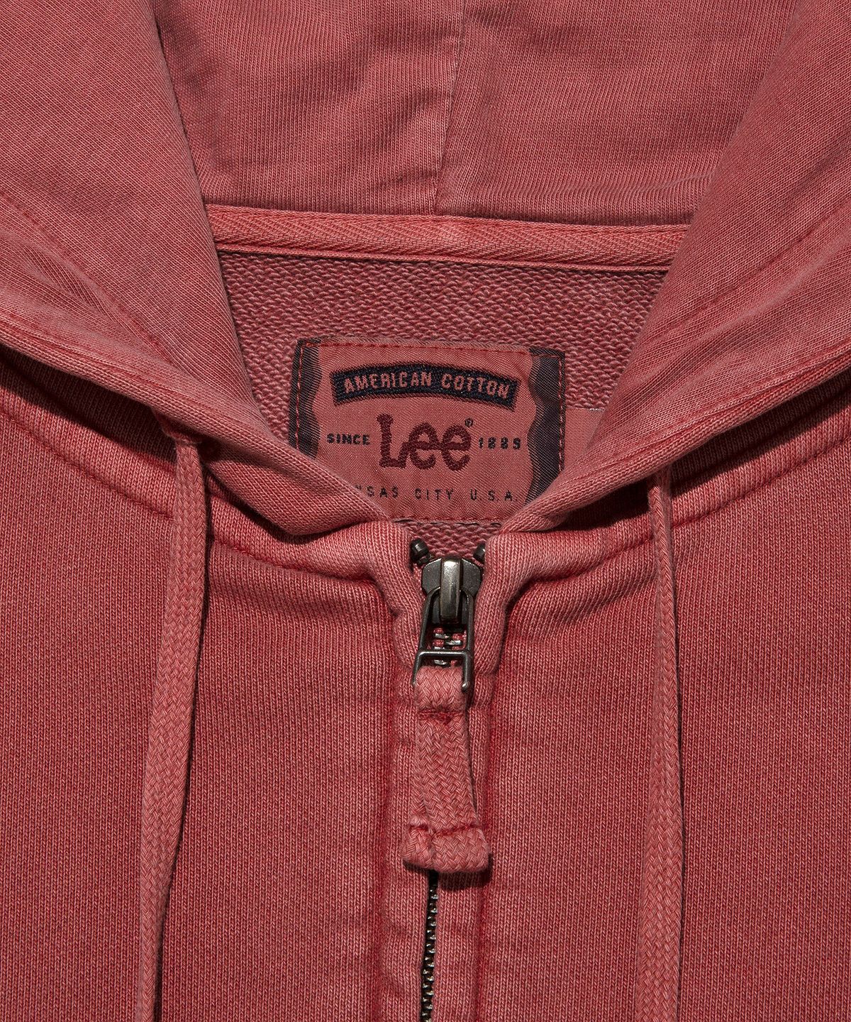리(LEE) USA 라벨 코튼 후드 집업 코랄