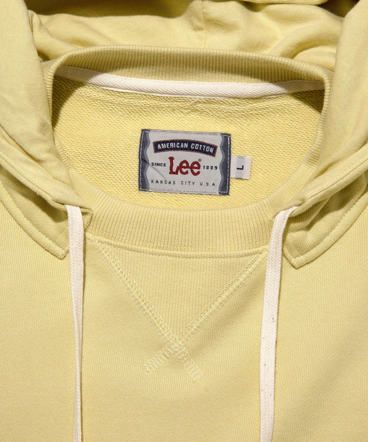 리(LEE) USA 라벨 코튼 후드 티셔츠 옐로우