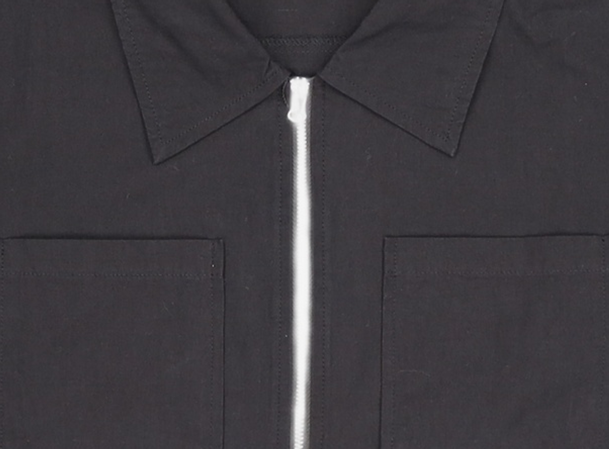 오디너리 홀리데이(ORDINARY HOLIDAY) 카라집업크롭셔츠 COLLAR CROP ZIP-UP SHIRT FREE
