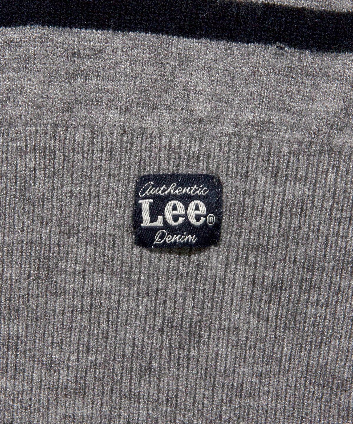 리(LEE) 우먼 스트라이프 라운드 가디건 그레이