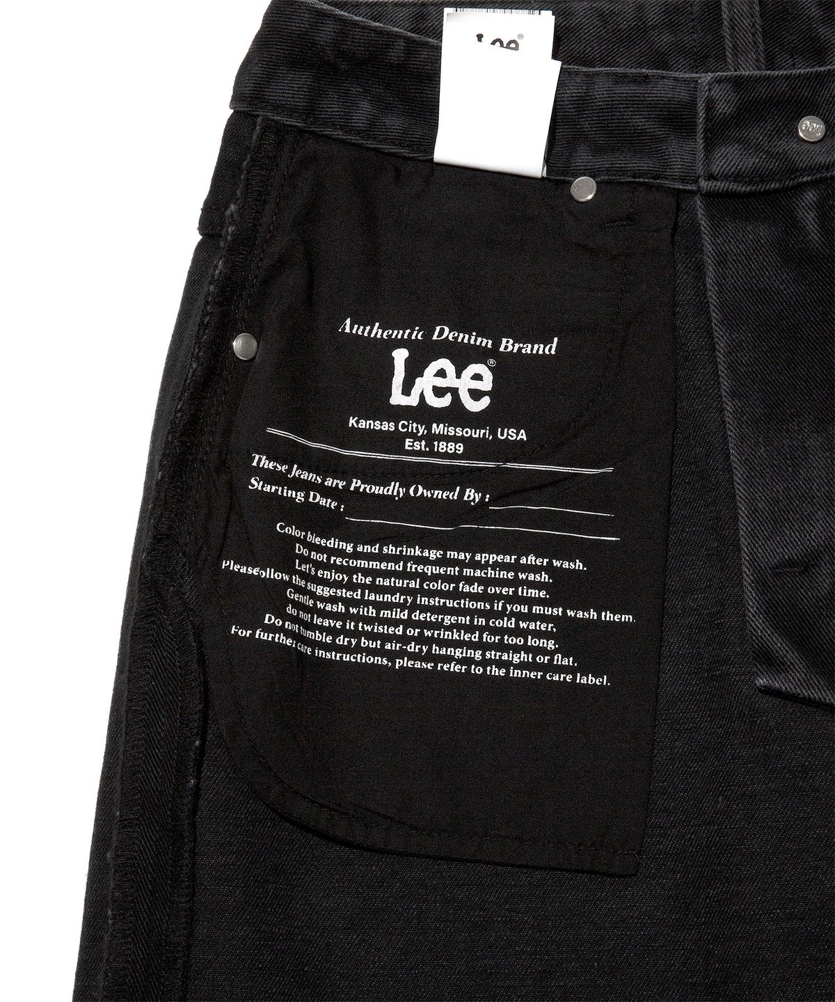 리(LEE) 우먼 릴랙스드핏 데님 팬츠 블랙